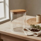 Glass Jar with Wooden Lid L